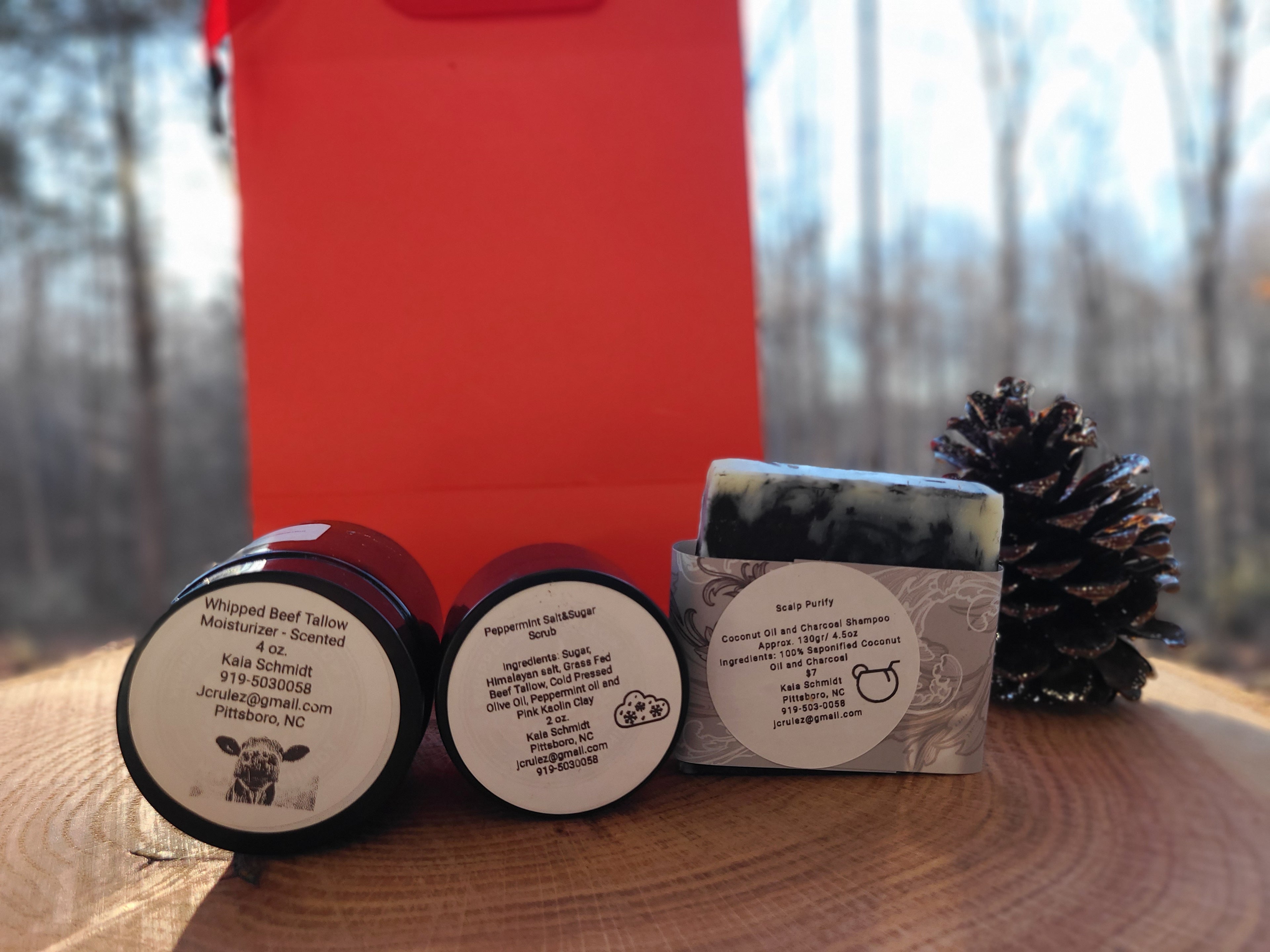 Bundle- 4 oz Whipped Tallow Moisturizer +2oz body scrub+ soap of choice