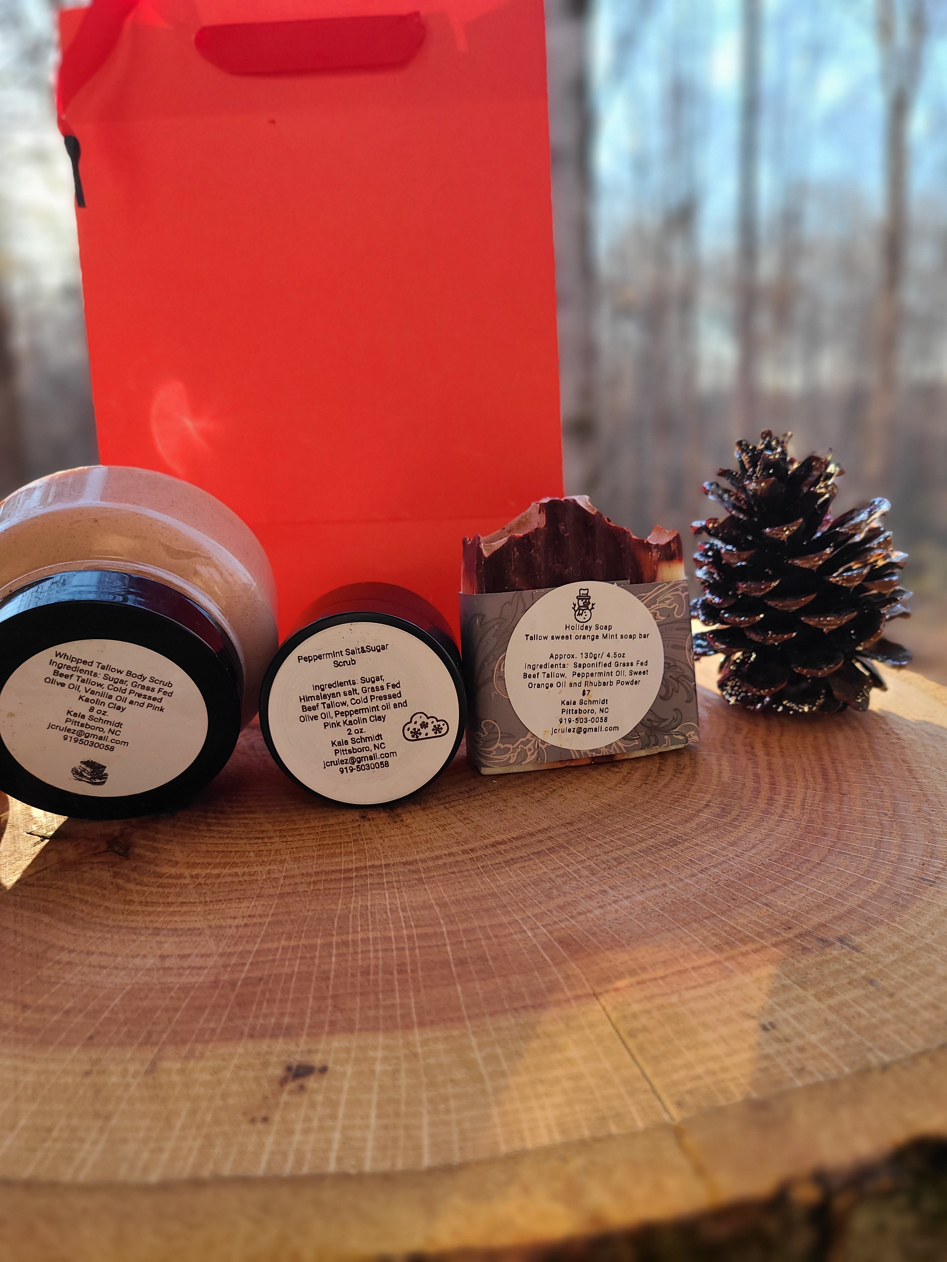 Bundle- 8oz body scrub+2oz body scrub+soap of choice